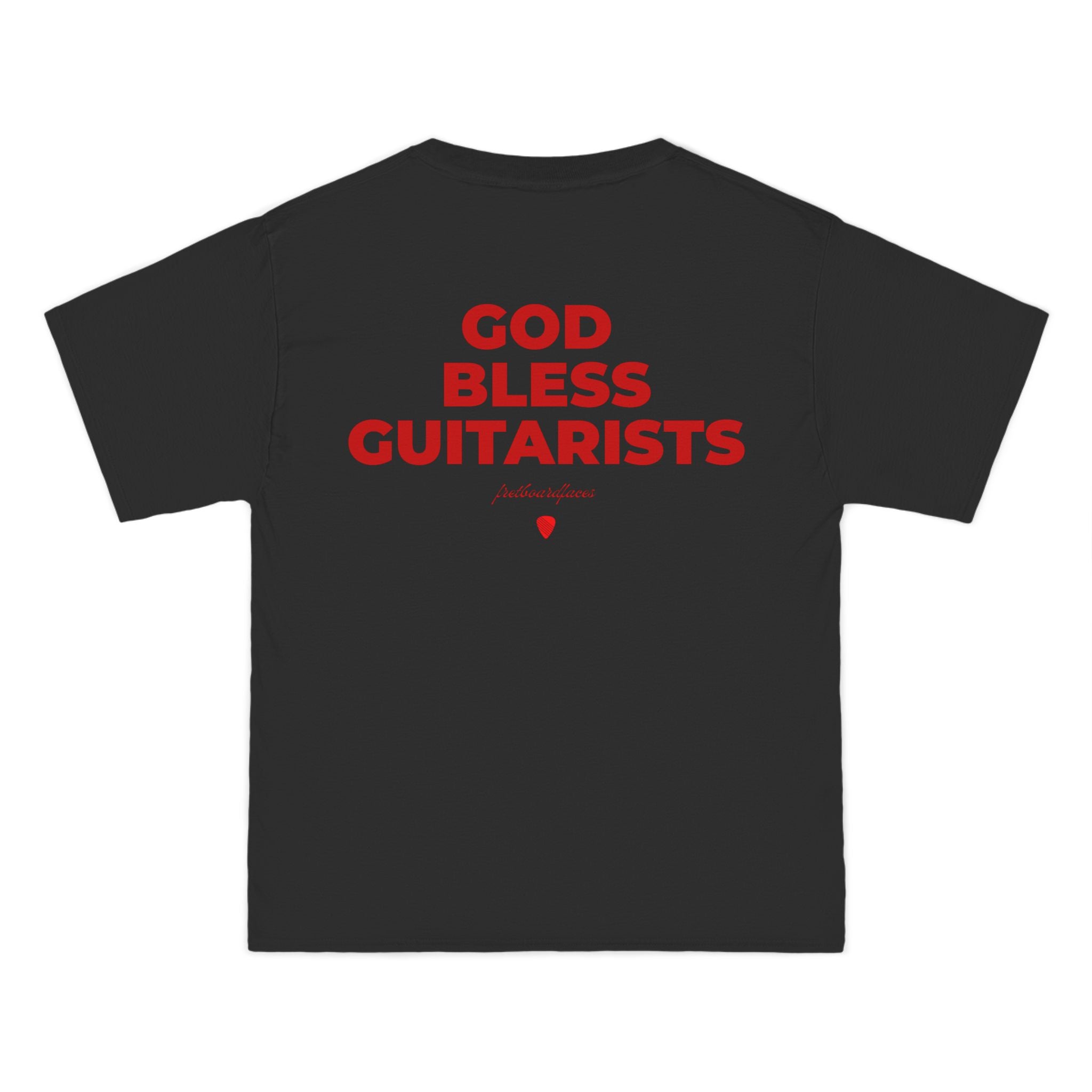 "GOD BLESS GUITARISTS" back-print tee
